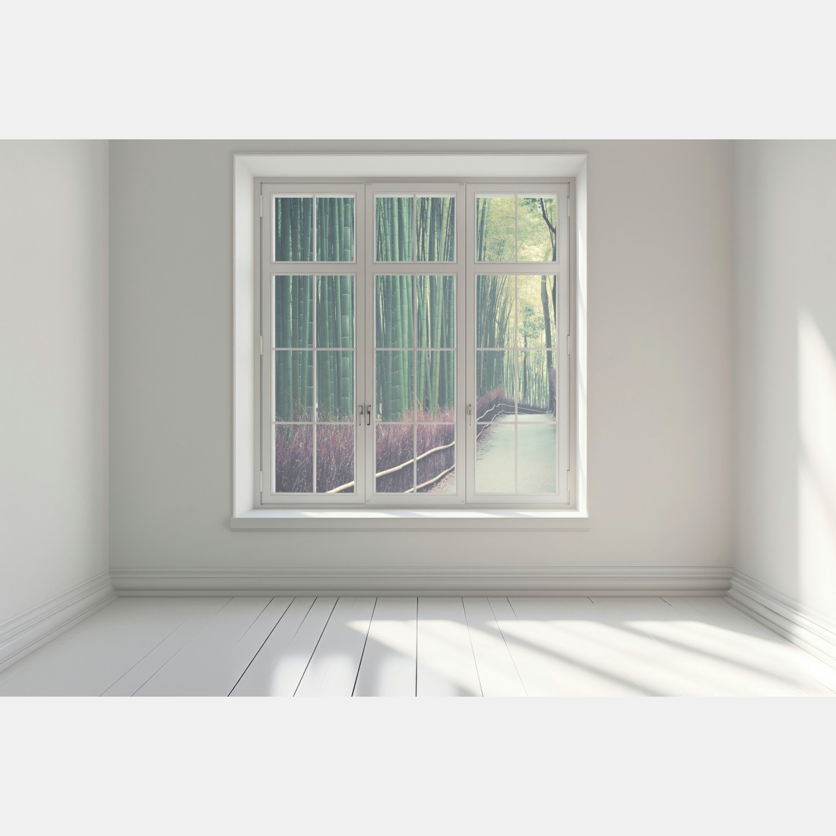 Naklejka na okno spokojna alejka bambusowa w Arashiyama – Wallissimo® Naklejka na okno spokojna alejka bambusowa w Arashiyama – Wallissimo®