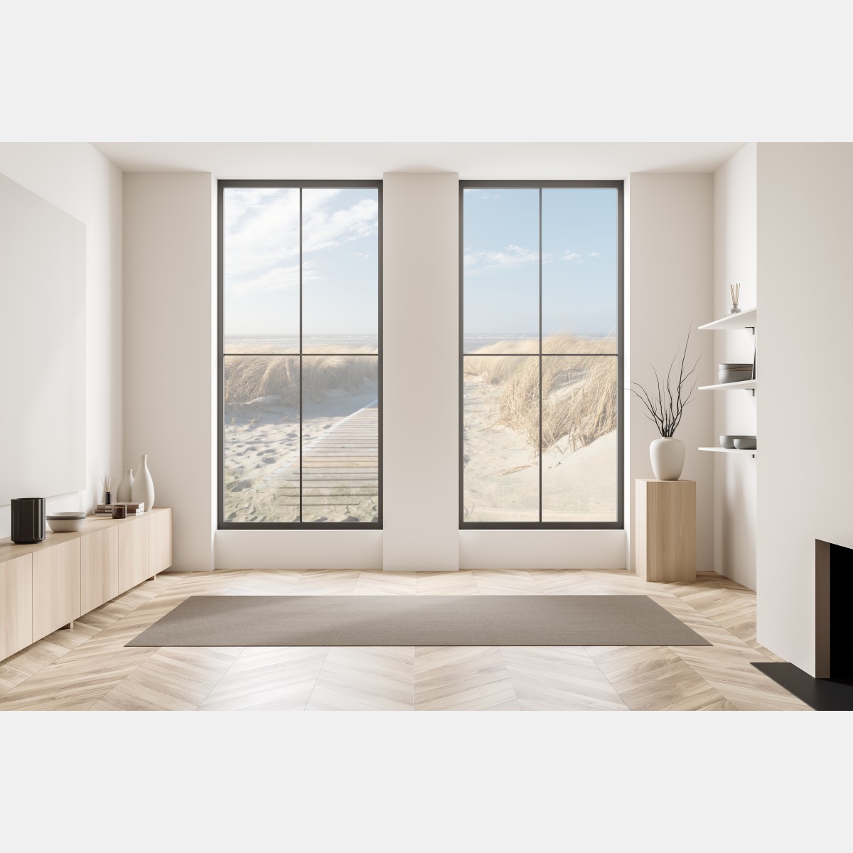 Naklejka na okno drewniany pomost prowadzący do morza – Wallissimo® Naklejka na okno drewniany pomost prowadzący do morza – Wallissimo®