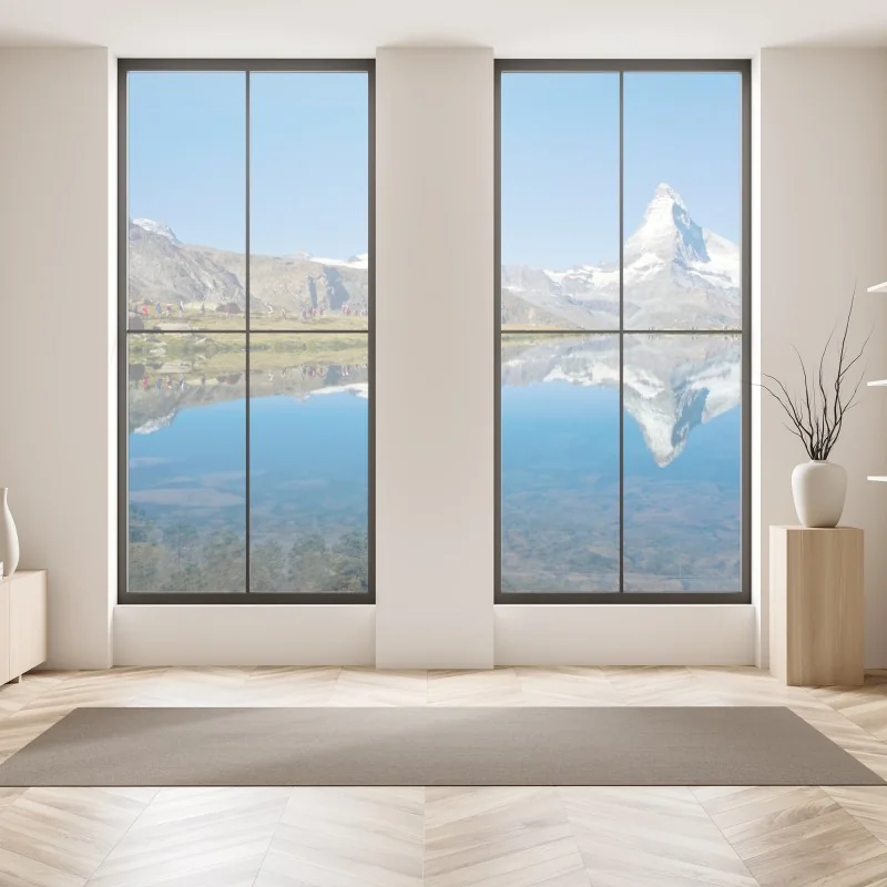 Naklejka na okno różowy wzór z piwoniami – Wallissimo®