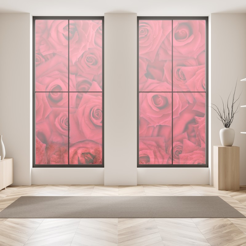 Naklejka na okno jesienna panorama gór i jeziora – Wallissimo®