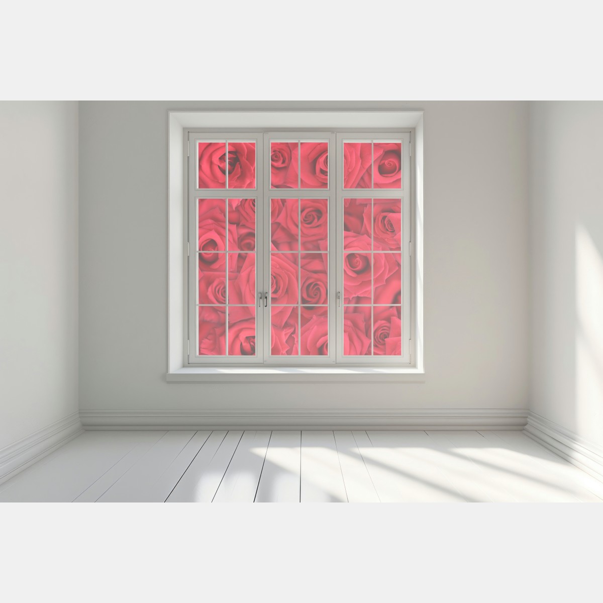 Naklejka na okno żywe czerwone róże kolaż – Wallissimo® Naklejka na okno żywe czerwone róże kolaż – Wallissimo®