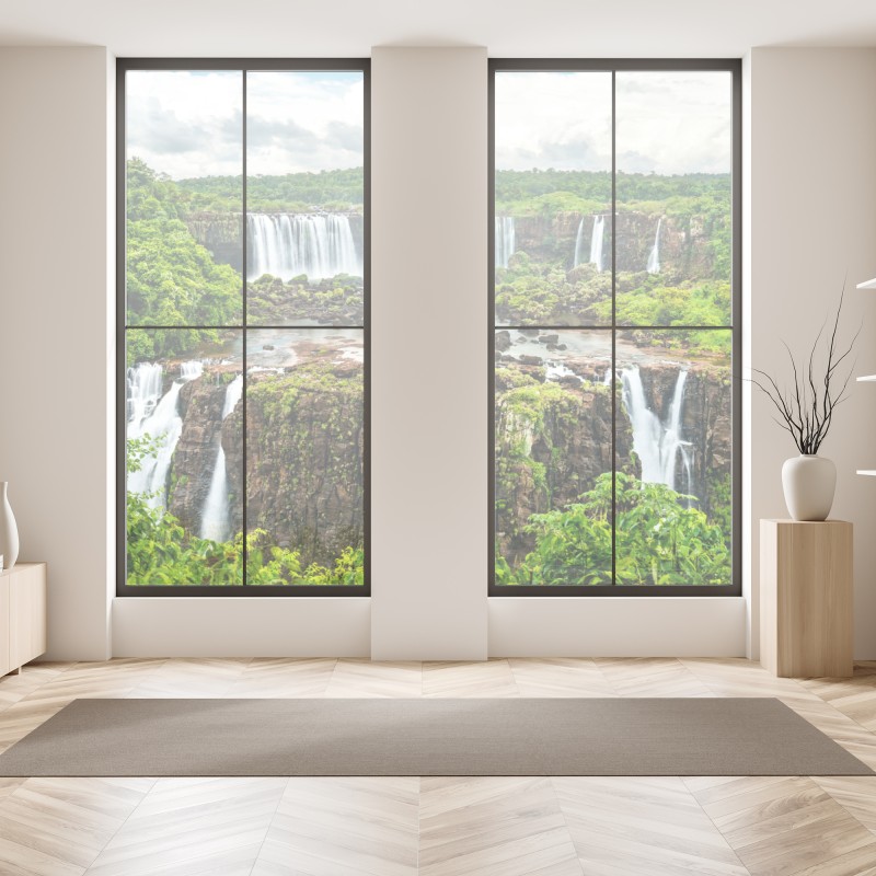 Naklejka na okno trzy dmuchawce na turkusowym tle – Wallissimo®