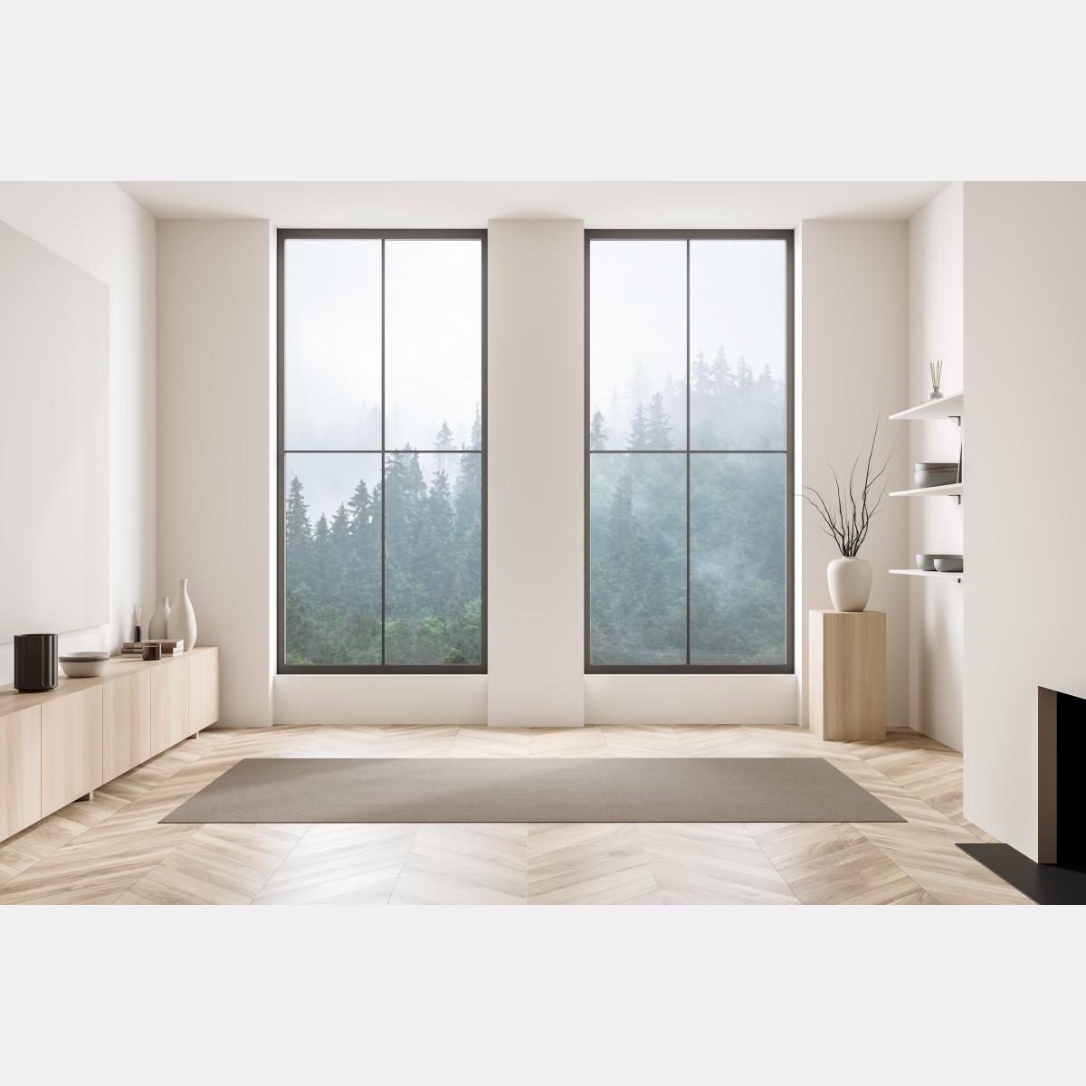 Naklejka na okno mglisty las iglasty – Wallissimo® Naklejka na okno mglisty las iglasty – Wallissimo®