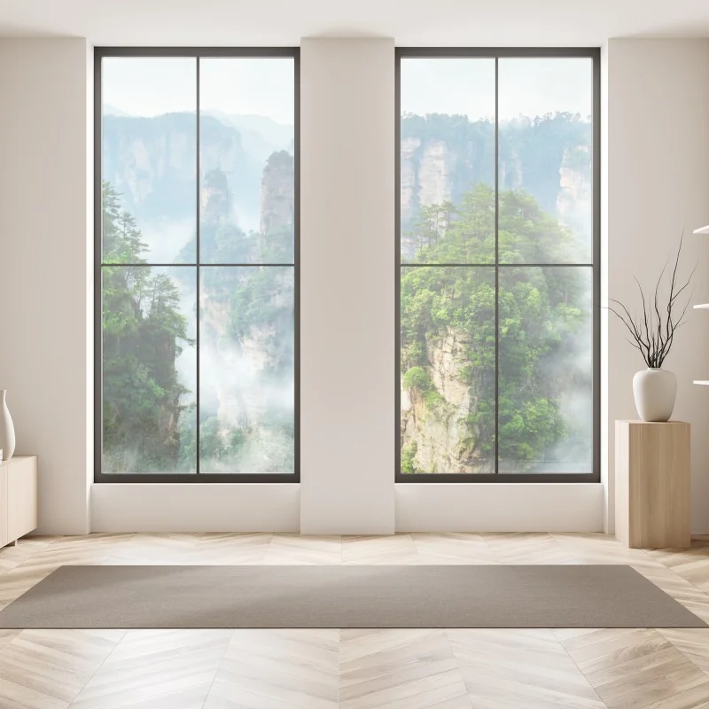 Naklejka na okno Sveti Stefan, Czarnogóra historyczny kurort na wyspie – Wallissimo®