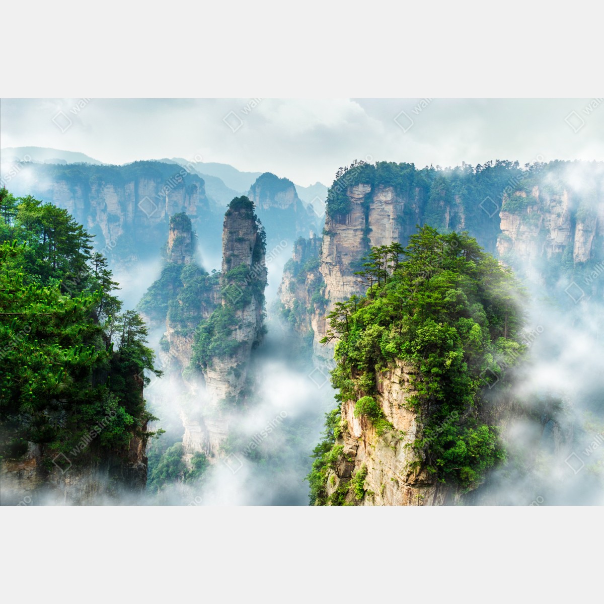 Naklejka na okno mgliste filary górskie – Wallissimo® Naklejka na okno mgliste filary górskie – Wallissimo®