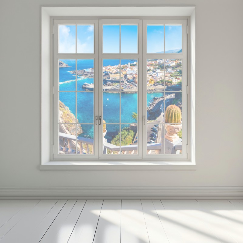 Naklejka na okno Garachico panorama nadmorska, Tenerife – Wallissimo® Naklejka na okno Garachico panorama nadmorska, Tenerife – Wallissimo®