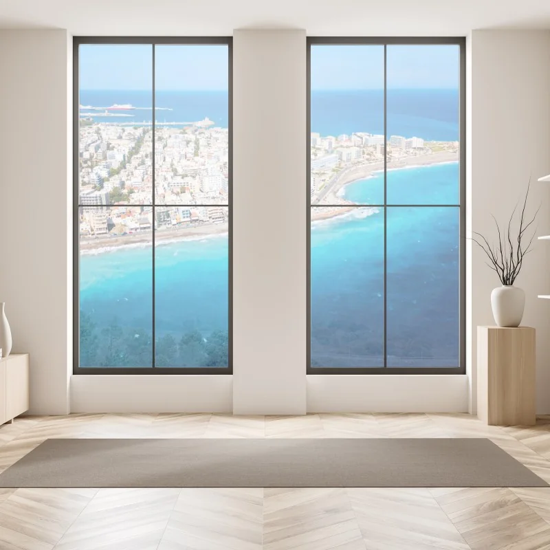 Naklejka na okno panorama lotnicza wybrzeża Rodos – Wallissimo® Naklejka na okno panorama lotnicza wybrzeża Rodos – Wallissimo®