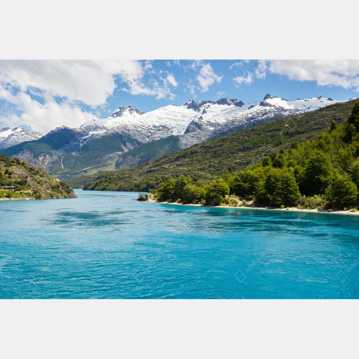 Naklejka na okno turkusowe jezioro górskie z ośnieżonymi szczytami – Wallissimo® Naklejka na okno turkusowe jezioro górskie z ośnieżonymi szczytami – Wallissimo®