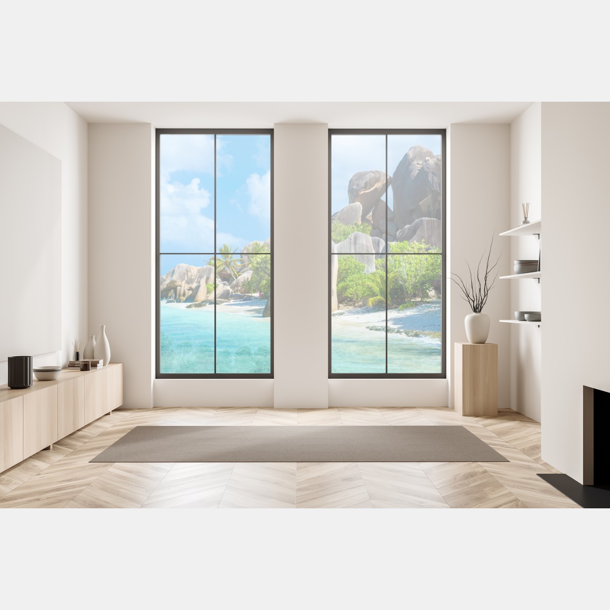 Naklejka na okno plaża Anse Source d'Argent, La Digue – Wallissimo® Naklejka na okno plaża Anse Source d'Argent, La Digue – Wallissimo®