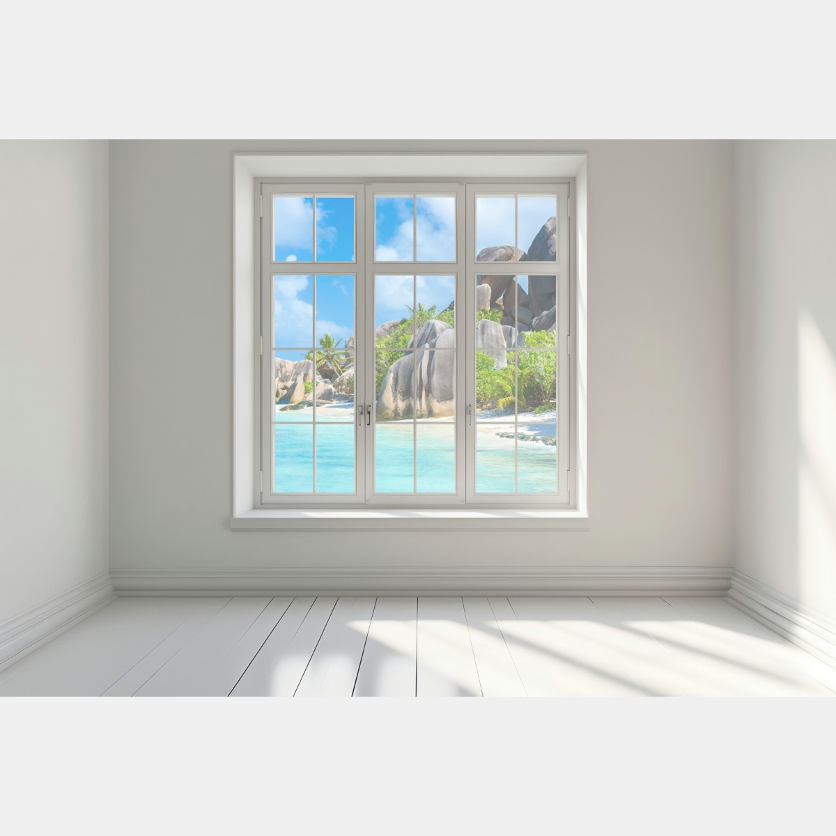 Naklejka na okno plaża Anse Source d'Argent, La Digue – Wallissimo® Naklejka na okno plaża Anse Source d'Argent, La Digue – Wallissimo®