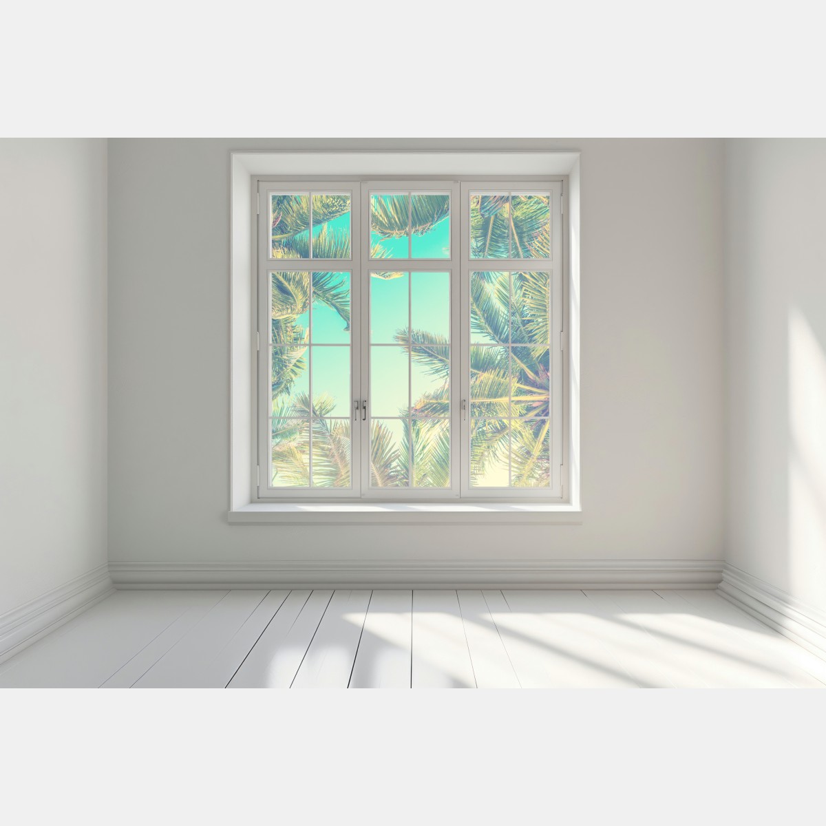 Naklejka na okno vintage turkusowy baldachim palm – Wallissimo® Naklejka na okno vintage turkusowy baldachim palm – Wallissimo®