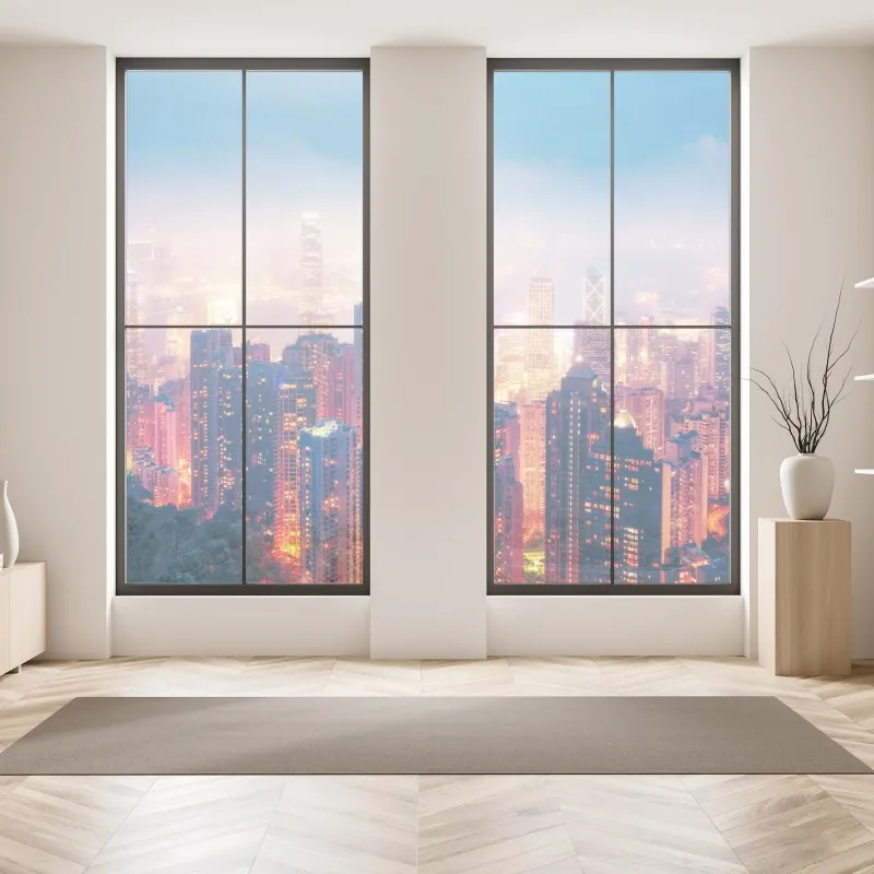 Naklejka na okno żywy warstwowy gradient górski – Wallissimo®