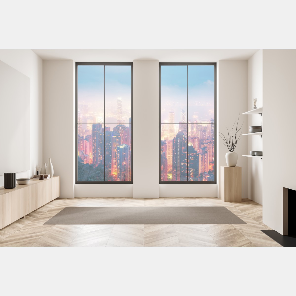 Naklejka na okno Hongkong nocna panorama z Victoria Peak – Wallissimo® Naklejka na okno Hongkong nocna panorama z Victoria Peak – Wallissimo®