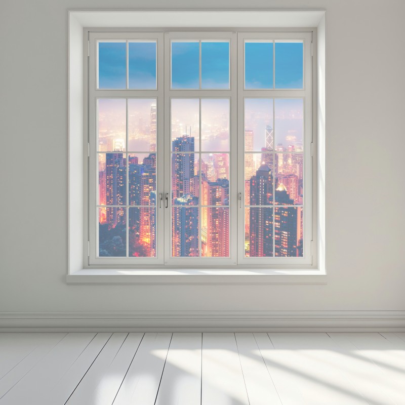 Naklejka na okno Hongkong nocna panorama z Victoria Peak – Wallissimo® Naklejka na okno Hongkong nocna panorama z Victoria Peak – Wallissimo®