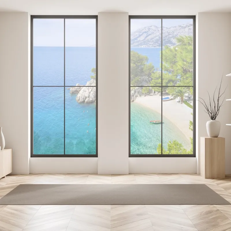 Naklejka na okno panorama lotnicza wybrzeża Rodos – Wallissimo®