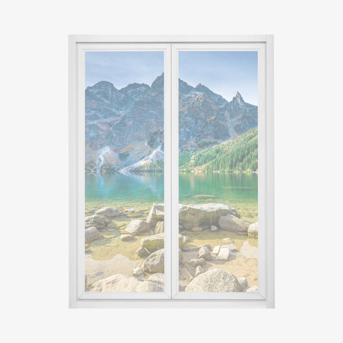 Window decal Morskie Oko emerald lake in Tatra Mountains