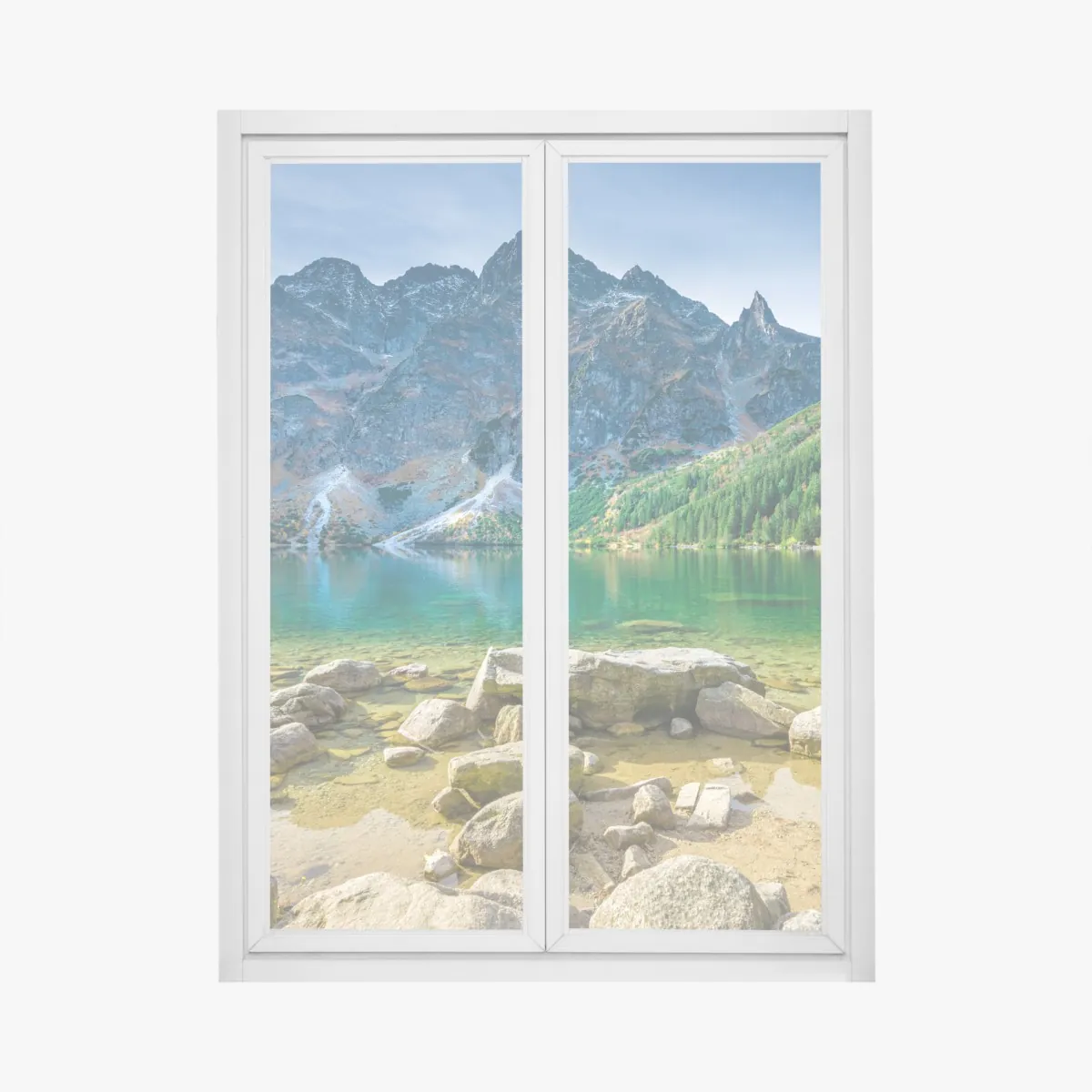 Naklejka na okno Morskie Oko zielone jezioro w Tatrach – Wallissimo® Naklejka na okno Morskie Oko zielone jezioro w Tatrach – Wallissimo®