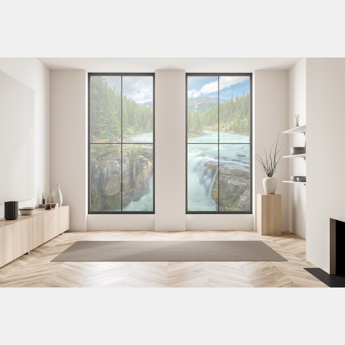 Naklejka na okno mglisty wąwóz przy Upper Sunwapta Falls, Jasper National Park – Wallissimo® Naklejka na okno mglisty wąwóz przy Upper Sunwapta Falls, Jasper National Park – Wallissimo®