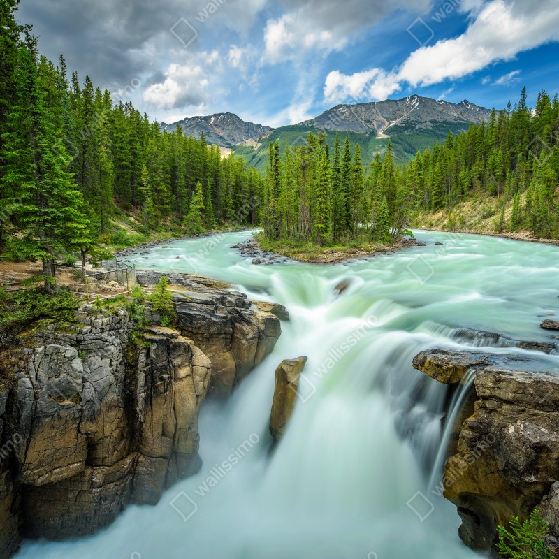 Naklejka na okno mglisty wąwóz przy Upper Sunwapta Falls, Jasper National Park – Wallissimo® Naklejka na okno mglisty wąwóz przy Upper Sunwapta Falls, Jasper National Park – Wallissimo®