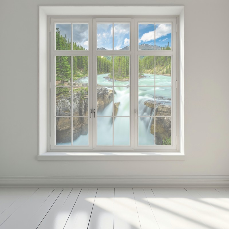 Naklejka na okno mglisty wąwóz przy Upper Sunwapta Falls, Jasper National Park – Wallissimo® Naklejka na okno mglisty wąwóz przy Upper Sunwapta Falls, Jasper National Park – Wallissimo®