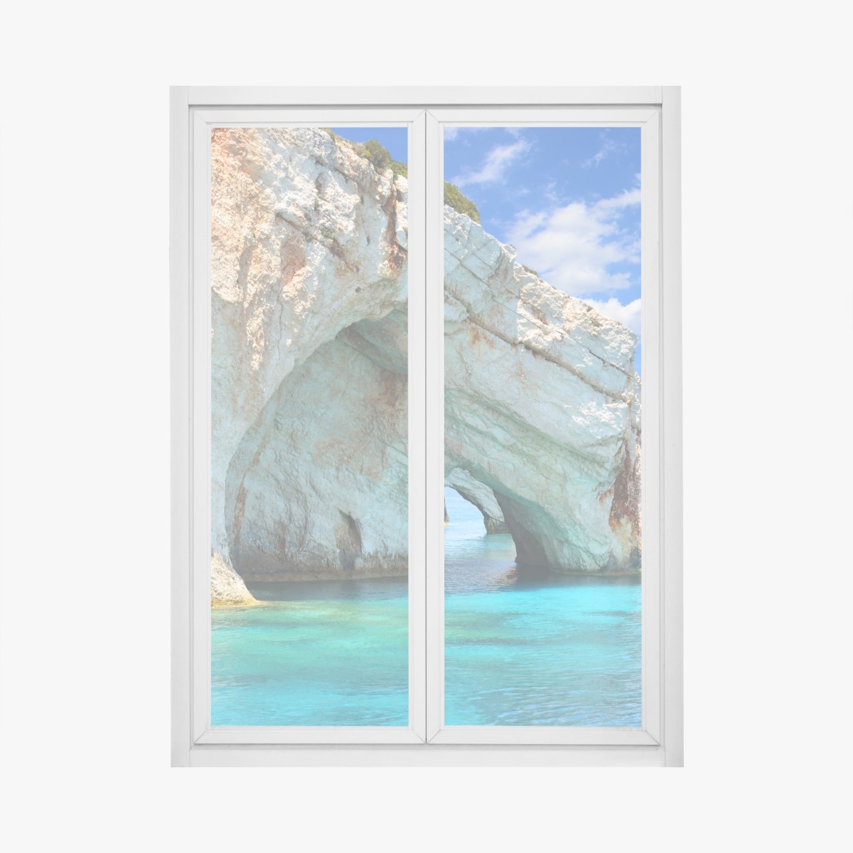 Window decal blue caves of Zakynthos