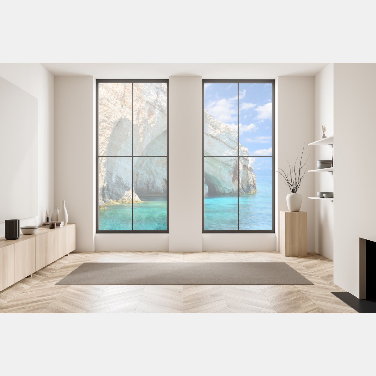 Naklejka na okno błękitne jaskinie na Zakynthos – Wallissimo® Naklejka na okno błękitne jaskinie na Zakynthos – Wallissimo®