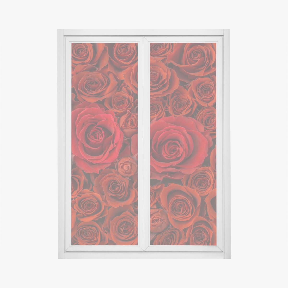 Window decal lush red rose collage