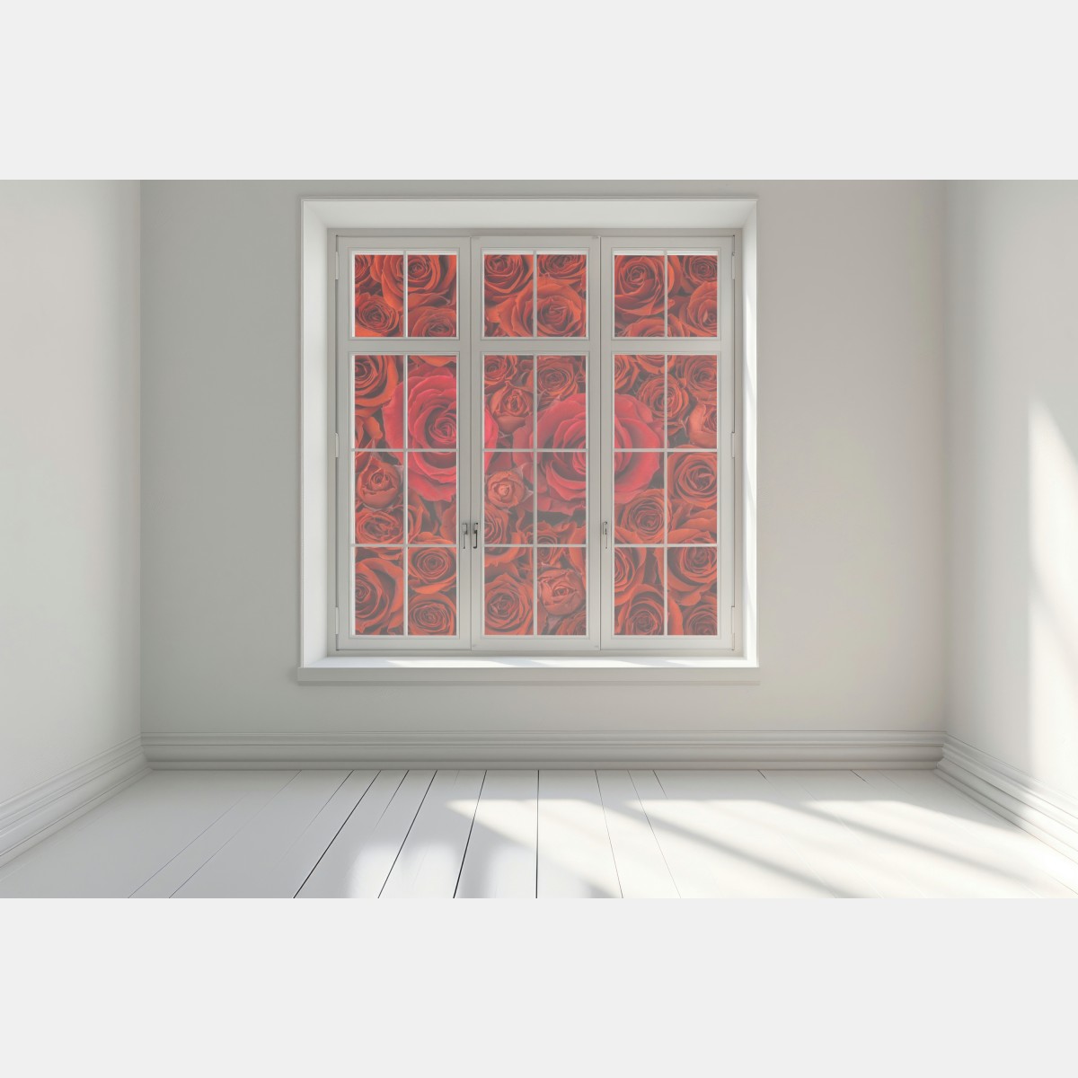 Naklejka na okno bukiet czerwonych róż w zbliżeniu – Wallissimo® Naklejka na okno bukiet czerwonych róż w zbliżeniu – Wallissimo®