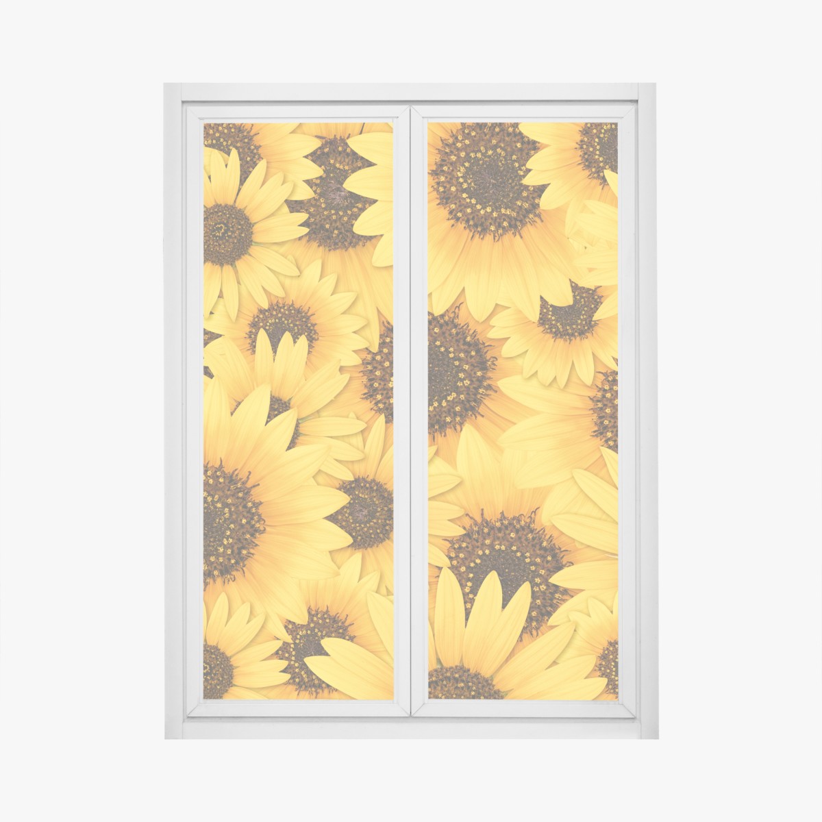 Window decal golden sunflower bloom pattern