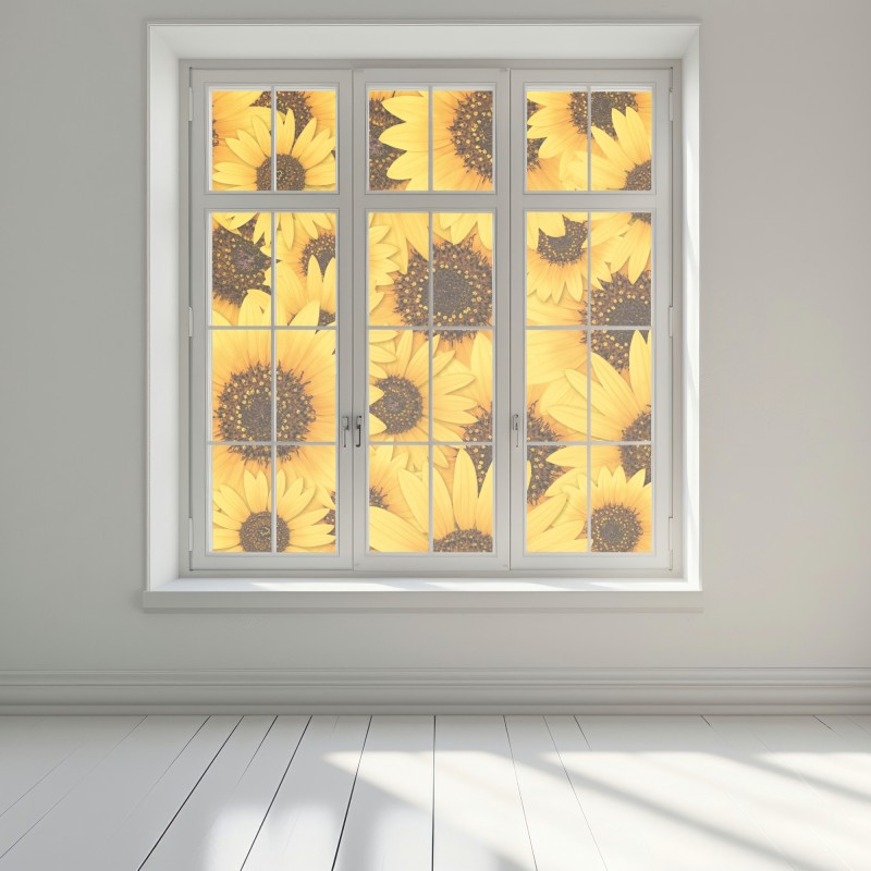 Naklejka na okno złote słoneczniki – Wallissimo® Naklejka na okno złote słoneczniki – Wallissimo®