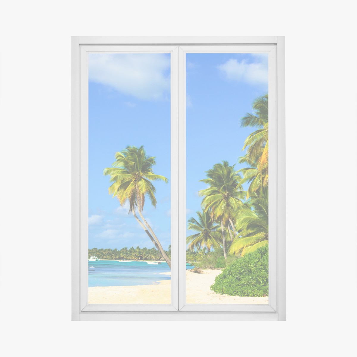 Window decal tropical palm beach paradise