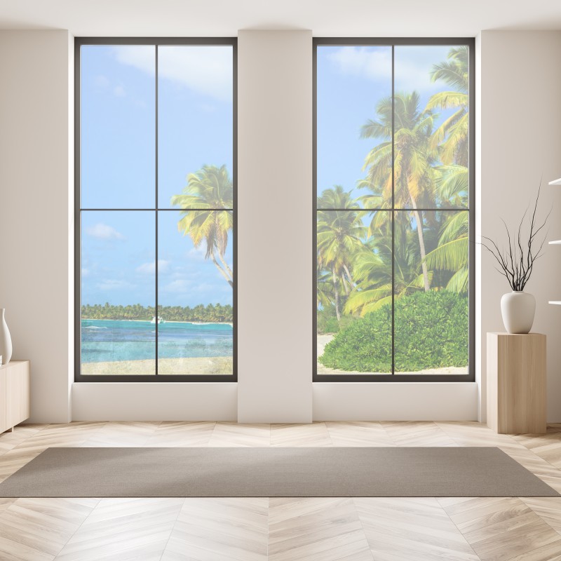 Naklejka na okno delikatny pastelowy wzór kwiatowy – Wallissimo®