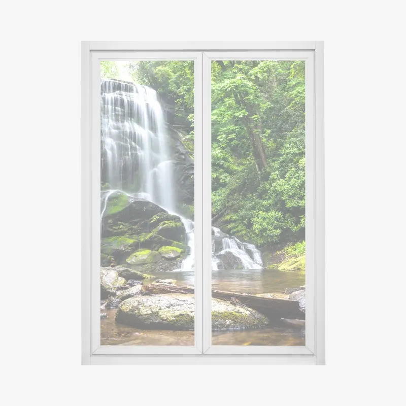 Naklejka na okno delikatny turkusowy wzór botaniczny – Wallissimo®