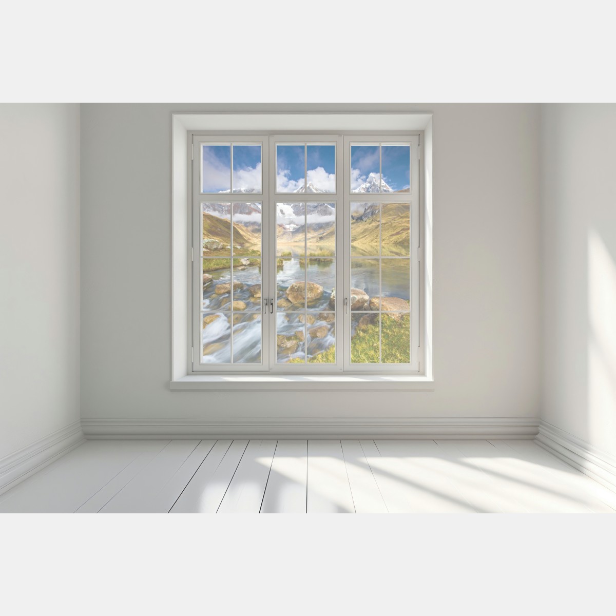 Naklejka na okno majestatyczne alpejskie jezioro – Wallissimo® Naklejka na okno majestatyczne alpejskie jezioro – Wallissimo®