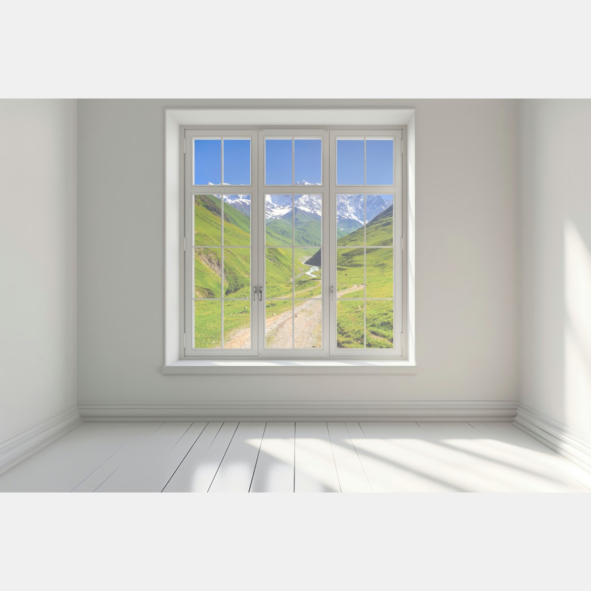 Naklejka na okno majestatyczny widok na Shkhara z Ushguli – Wallissimo® Naklejka na okno majestatyczny widok na Shkhara z Ushguli – Wallissimo®