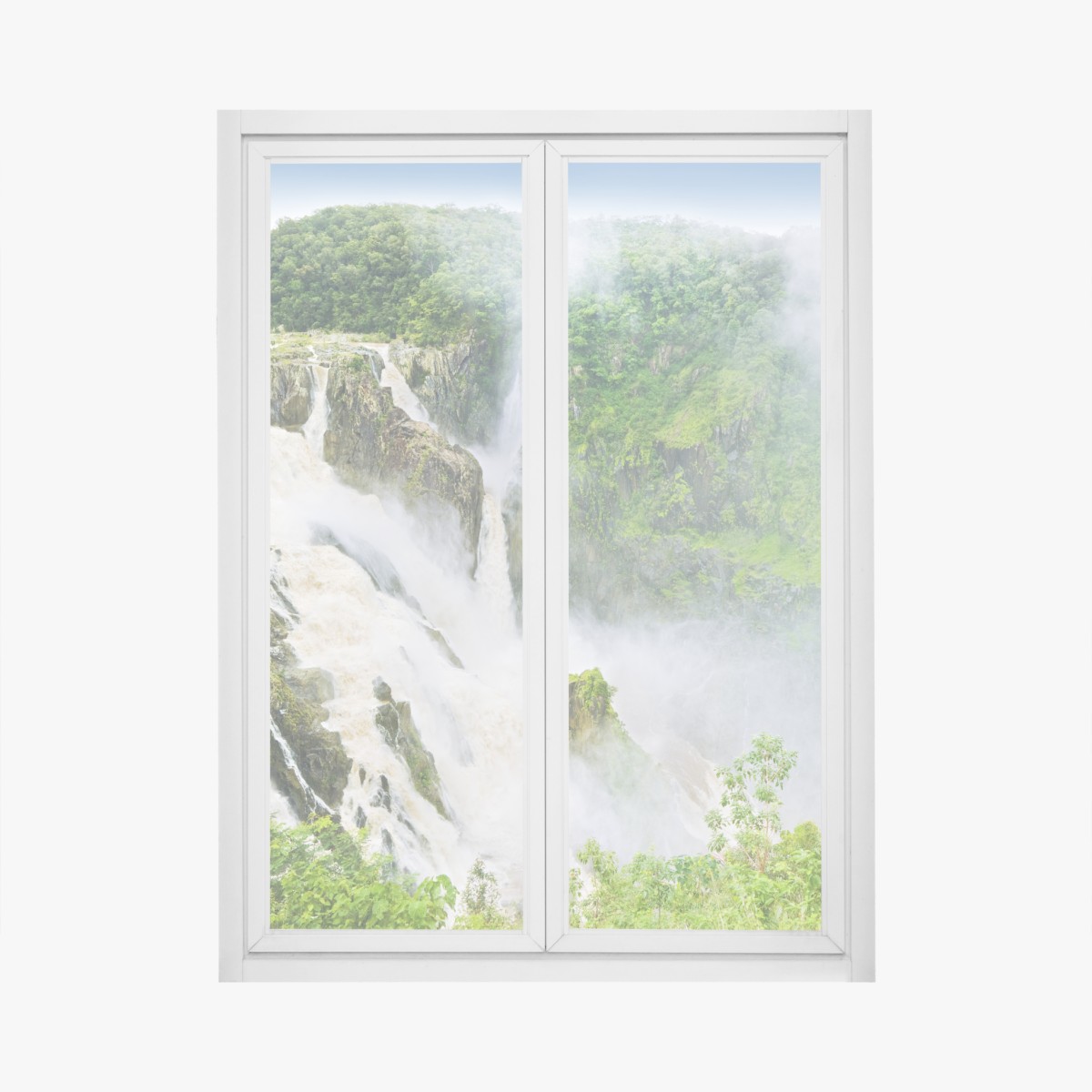 Window decal Barron Falls rainforest waterfall panorama