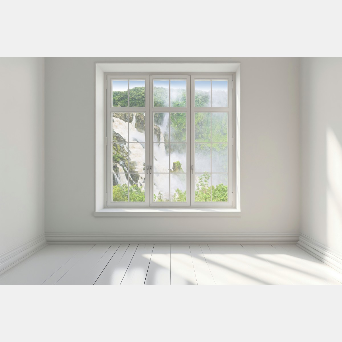 Naklejka na okno wodospad Barron Falls w tropikalnym lesie – Wallissimo® Naklejka na okno wodospad Barron Falls w tropikalnym lesie – Wallissimo®