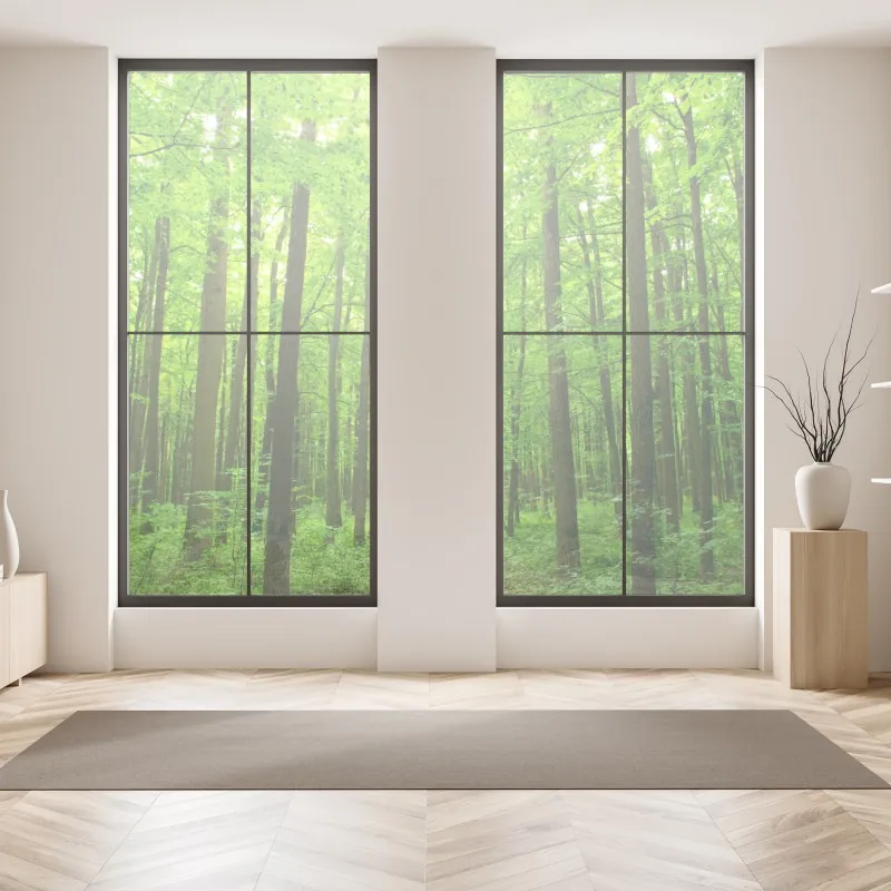 Naklejka na okno złote liście monstery na ciemnym tle – Wallissimo®