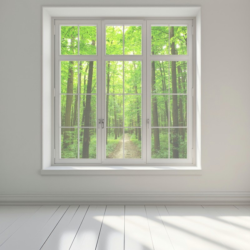 Naklejka na okno spokojna leśna ścieżka – Wallissimo® Naklejka na okno spokojna leśna ścieżka – Wallissimo®