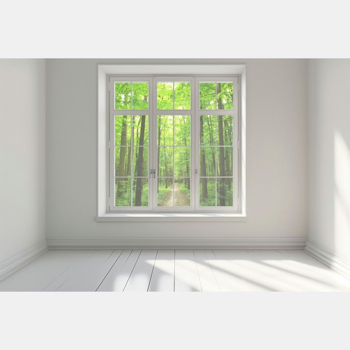 Naklejka na okno spokojna leśna ścieżka – Wallissimo® Naklejka na okno spokojna leśna ścieżka – Wallissimo®