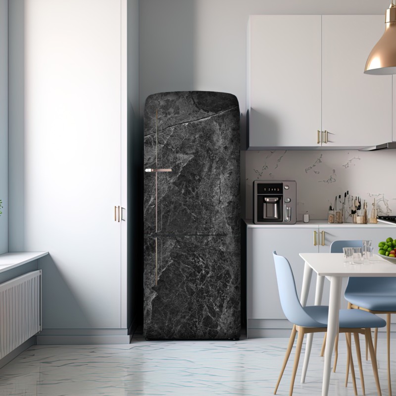 Naklejka na lodówkę ciemna faktura marmuru – Wallissimo® Naklejka na lodówkę ciemna faktura marmuru – Wallissimo®