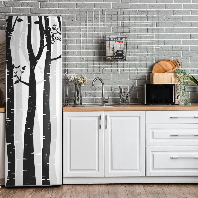 Naklejka na lodówkę biały marmur ze złotymi żyłkami – Wallissimo®