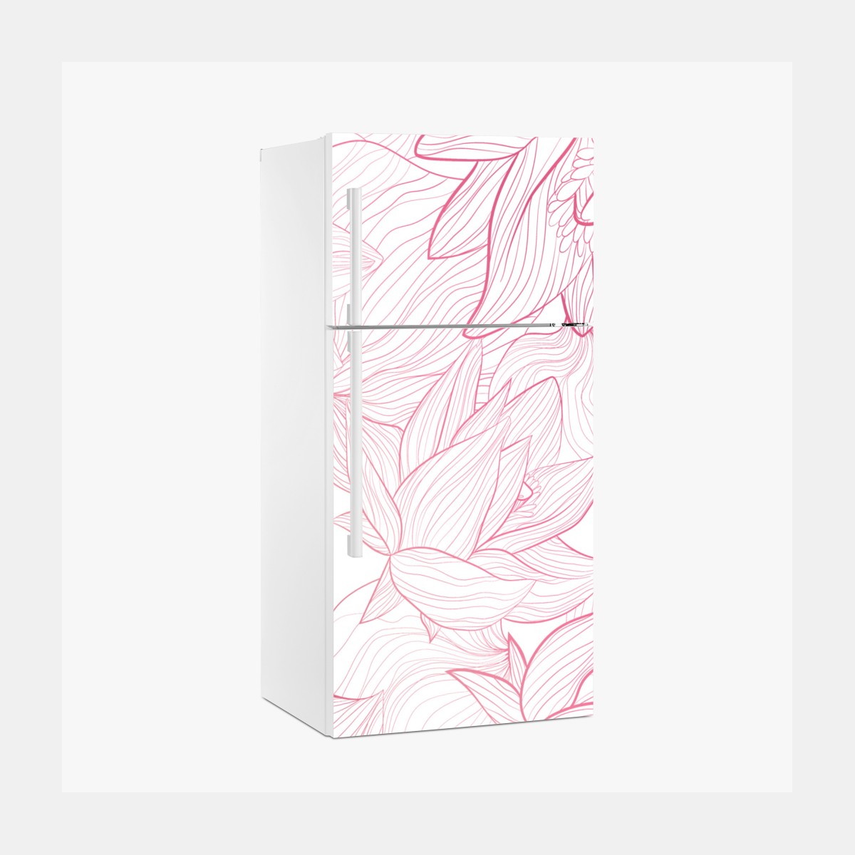 Fridge sticker blush pink floral line art