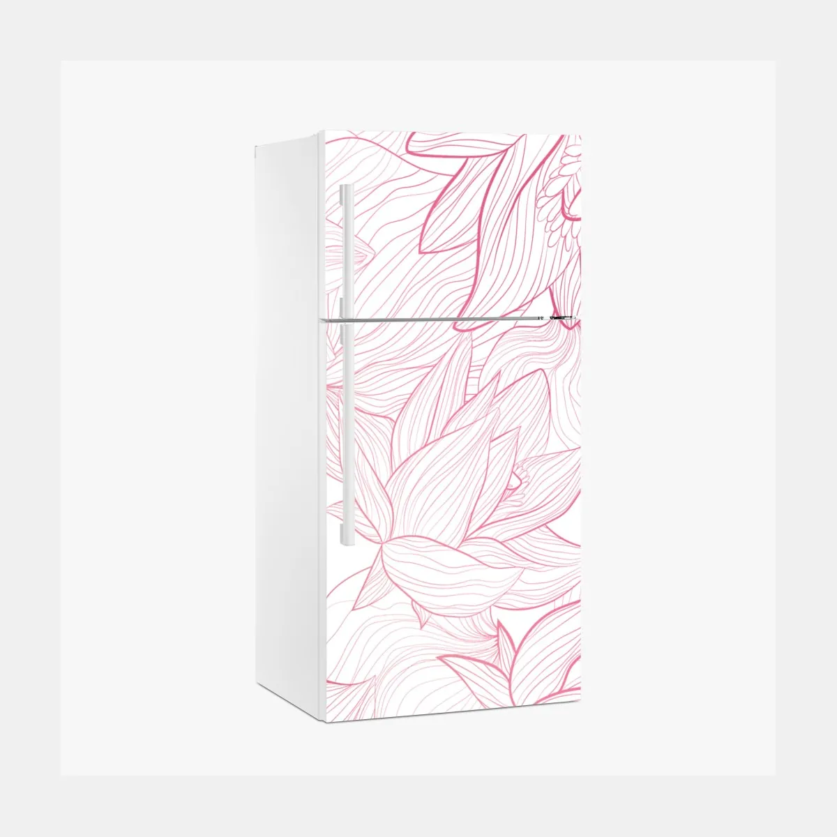 Naklejka na lodówkę delikatny różowy wzór kwiatowy – Wallissimo® Naklejka na lodówkę delikatny różowy wzór kwiatowy – Wallissimo®