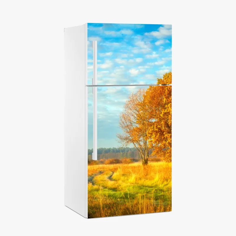 Naklejka na lodówkę złota jesienna łąka