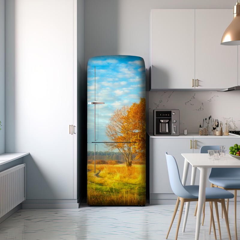 Naklejka na lodówkę złota jesienna łąka – Wallissimo® Naklejka na lodówkę złota jesienna łąka – Wallissimo®