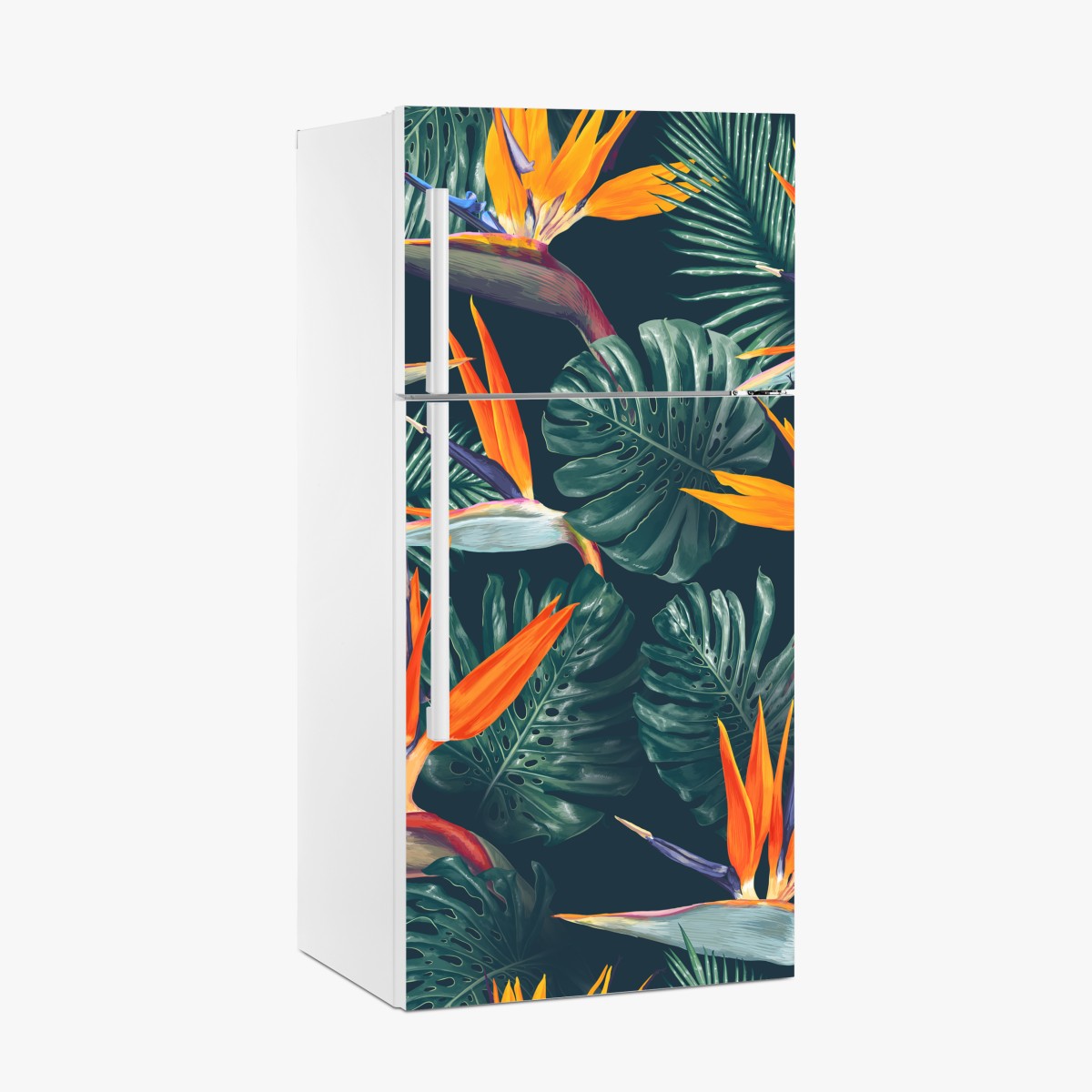 Fridge sticker tropical bird of paradise botanical pattern