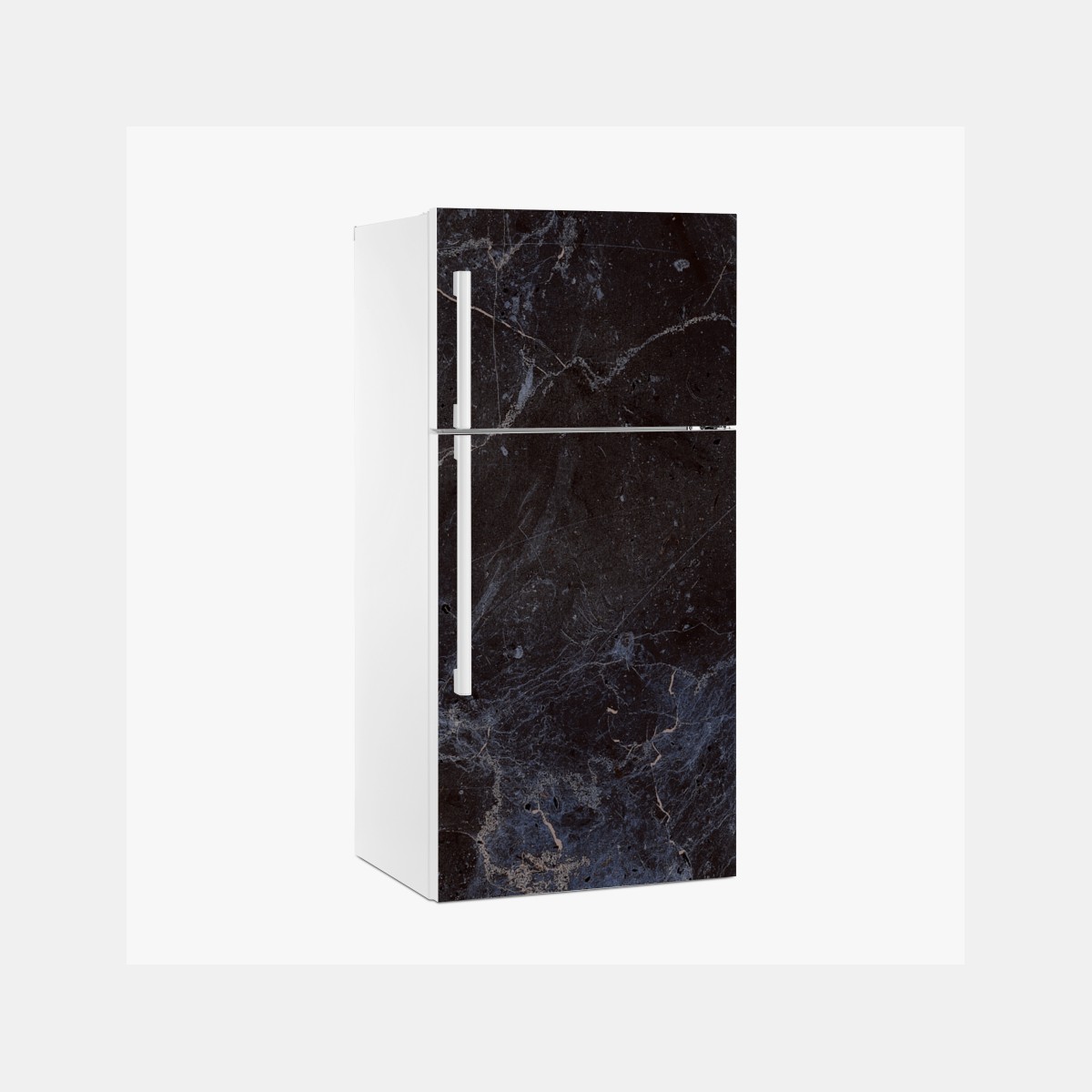 Fridge sticker dark marble texture with blue veins
