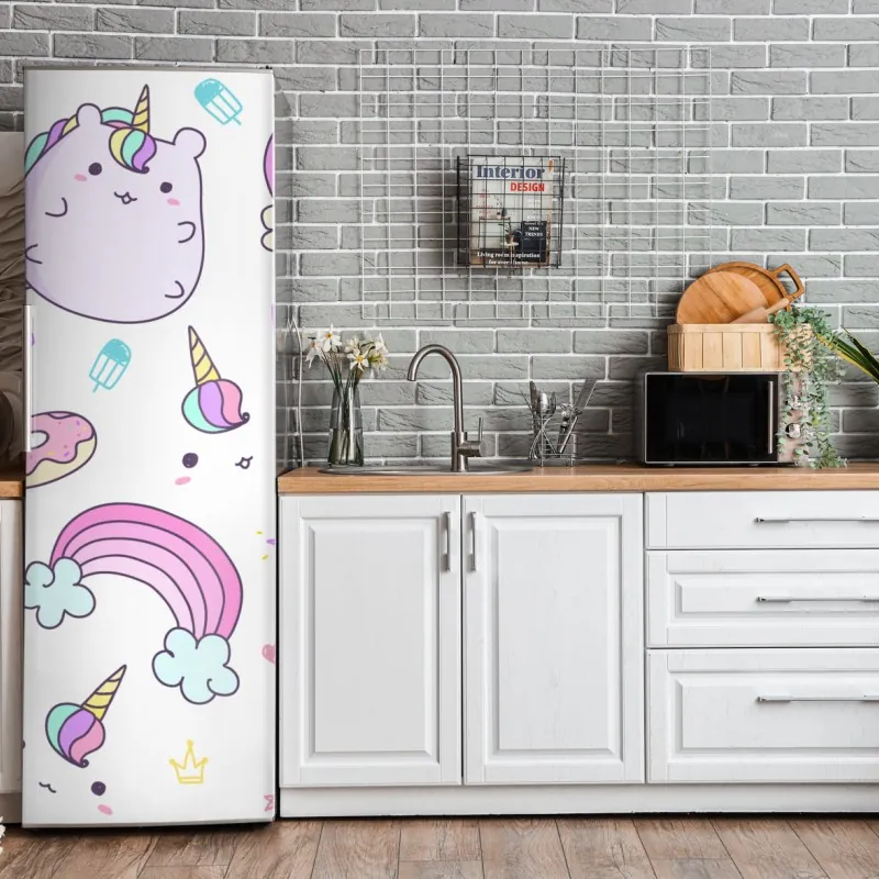 Naklejka na lodówkę kolorowy abstrakcyjny portret twarzy – Wallissimo®