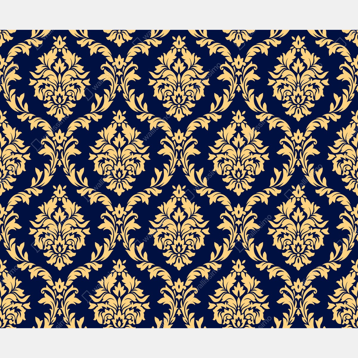 Naklejka na lodówkę wzór damaskowy w odcieniach złota i granatu – Wallissimo® Naklejka na lodówkę wzór damaskowy w odcieniach złota i granatu – Wallissimo®